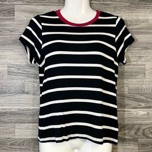 Go Wild Black and White Stripe Tee